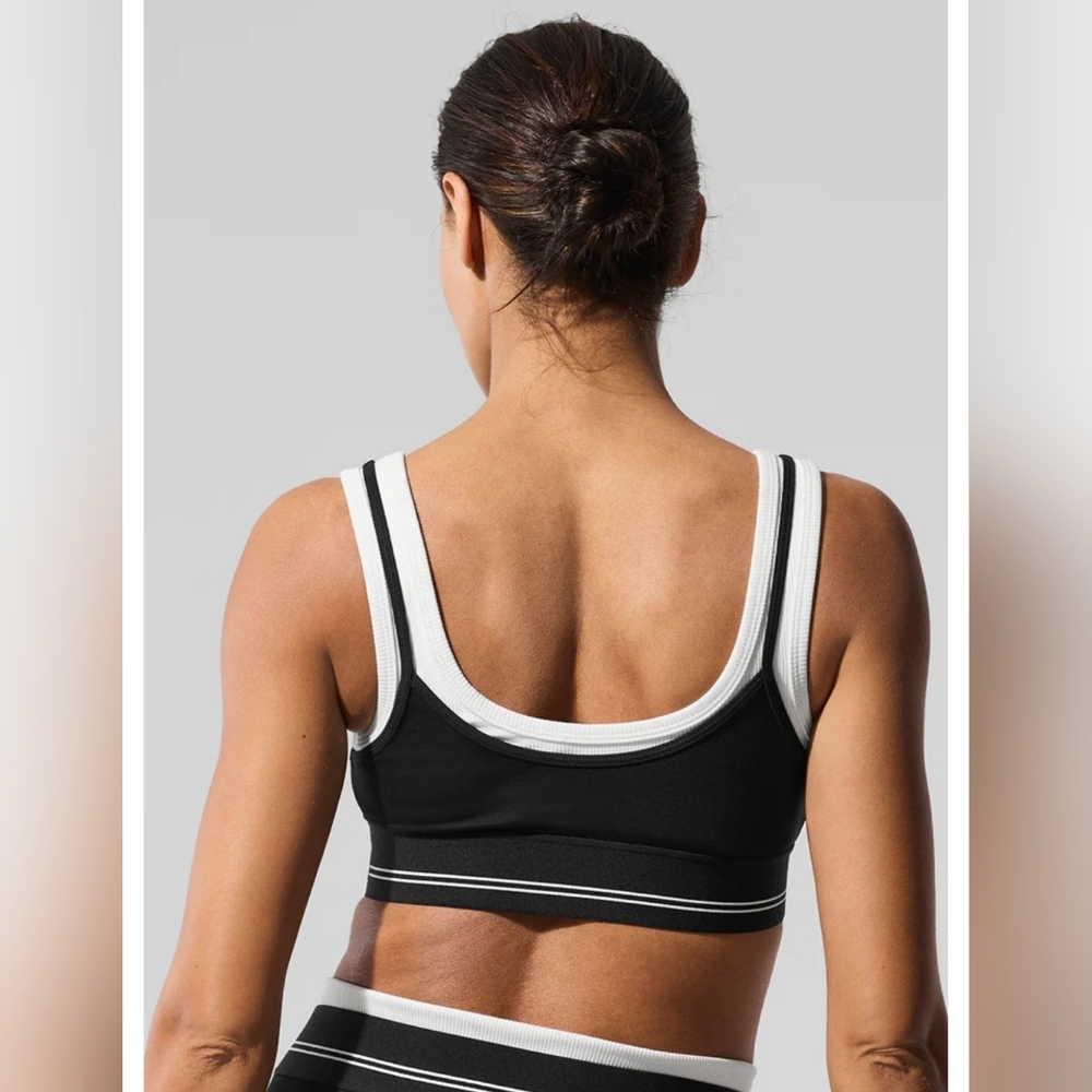 Alo FIRE! NWT! Airbrush Better Together Bra in Black/White. Sz XXS. R2S!! - Picture 5 of 13